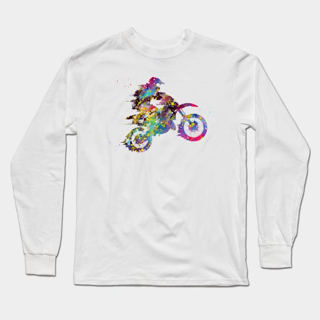 Motocross Dirt Bike Long Sleeve T-Shirt by erzebeth